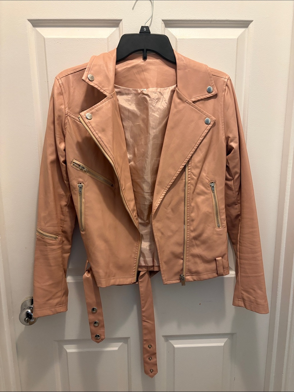 Gorgeous light pink motorcycle jacket